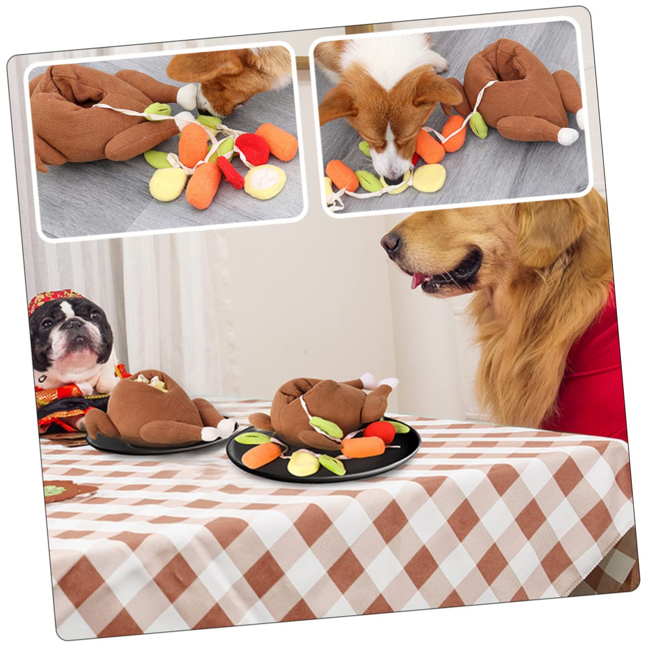 POPETPOP 3pièces Jouet à Renifler pour Chien Design De Dinde Jouet Interactif Créatif pour Animaux De Compagnie pour Entraînement De Mâchage Accessoire De Et