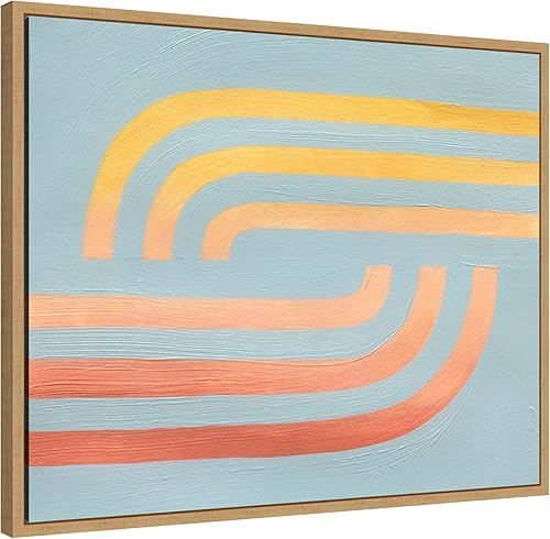 Miniatura 2 de Amanti Art Framed Canvas Wall Art 23x28 Woven Sea And Sun II by Grace Popp, Framed Wall Art Canvas, Abstract Artwork, Modern Decor, Medium Poster