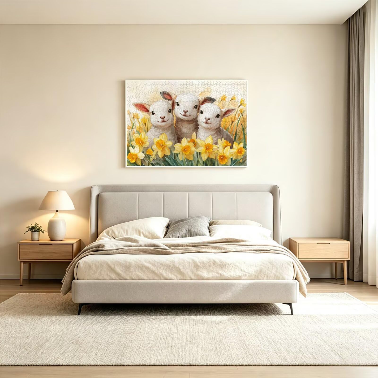 Puzzle 4000 sztuk 141 x 87 cm, puzzle dla dorosłych owiec kwiat, n-819