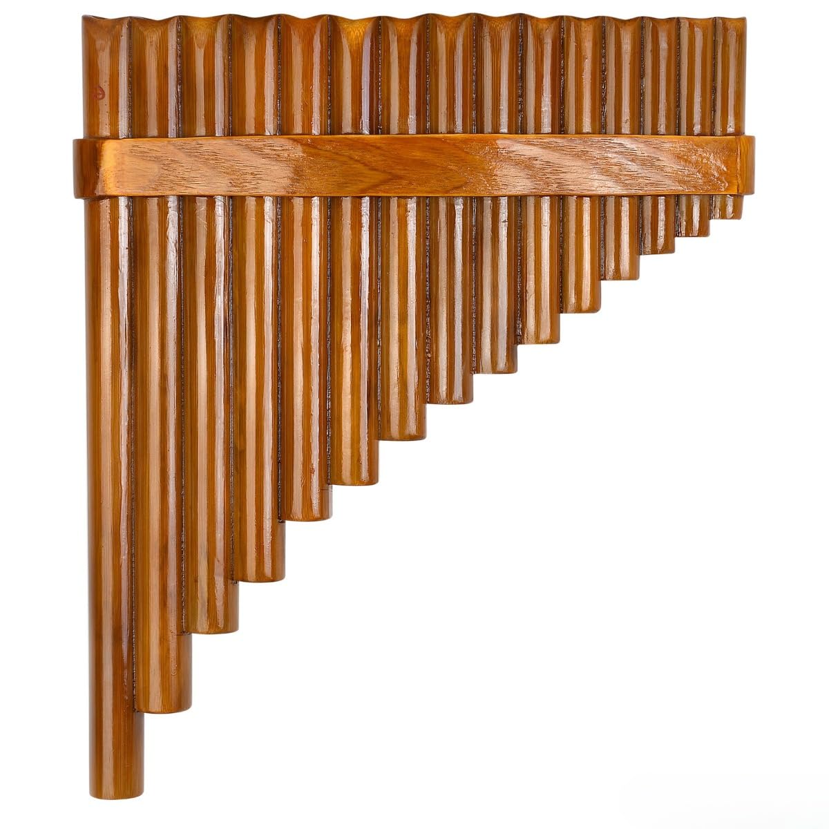15 Pipes Pan Flute, G Key Bamboo Pan Pipes, Chinese Traditional Musical Instrument, Woodwind Instrument for Beginners (Right-Hand)