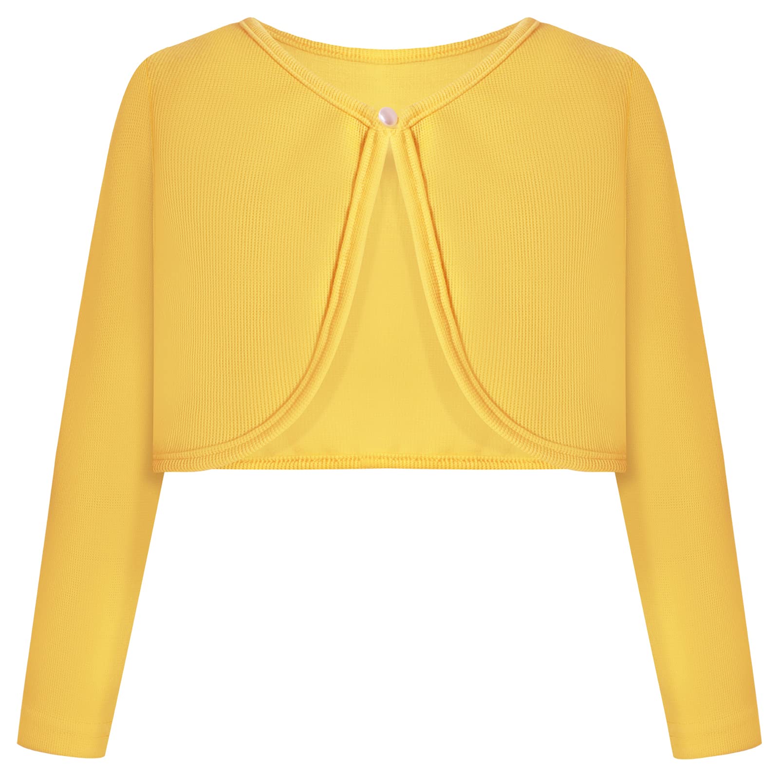 Bonny Billy Girls White Cardigan - Knit Kids Shrugs, Versatile Bolero Sweater, Easy Pair with Dresses & School Outfits 3-12Y