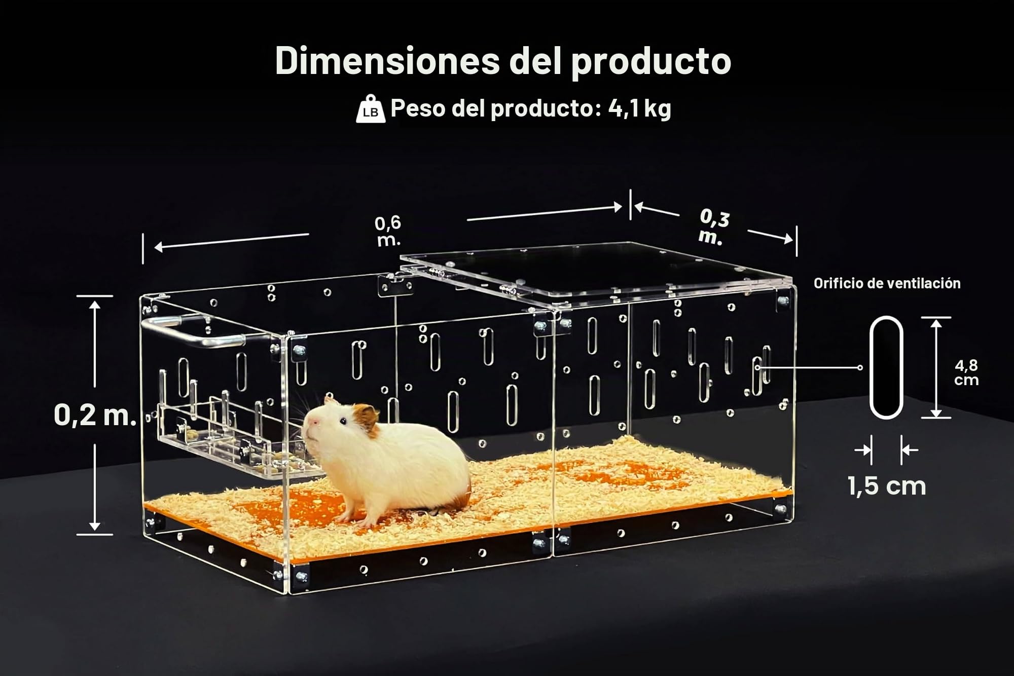GuineaLoft™ Jaula acrílica (modelo-P2) – Jaula expandible para hámsters, ratas, ratones, jerbos, animales pequeños propensos a escapar y masticar, totalmente bloqueable – Visita la tienda Guinea Loft