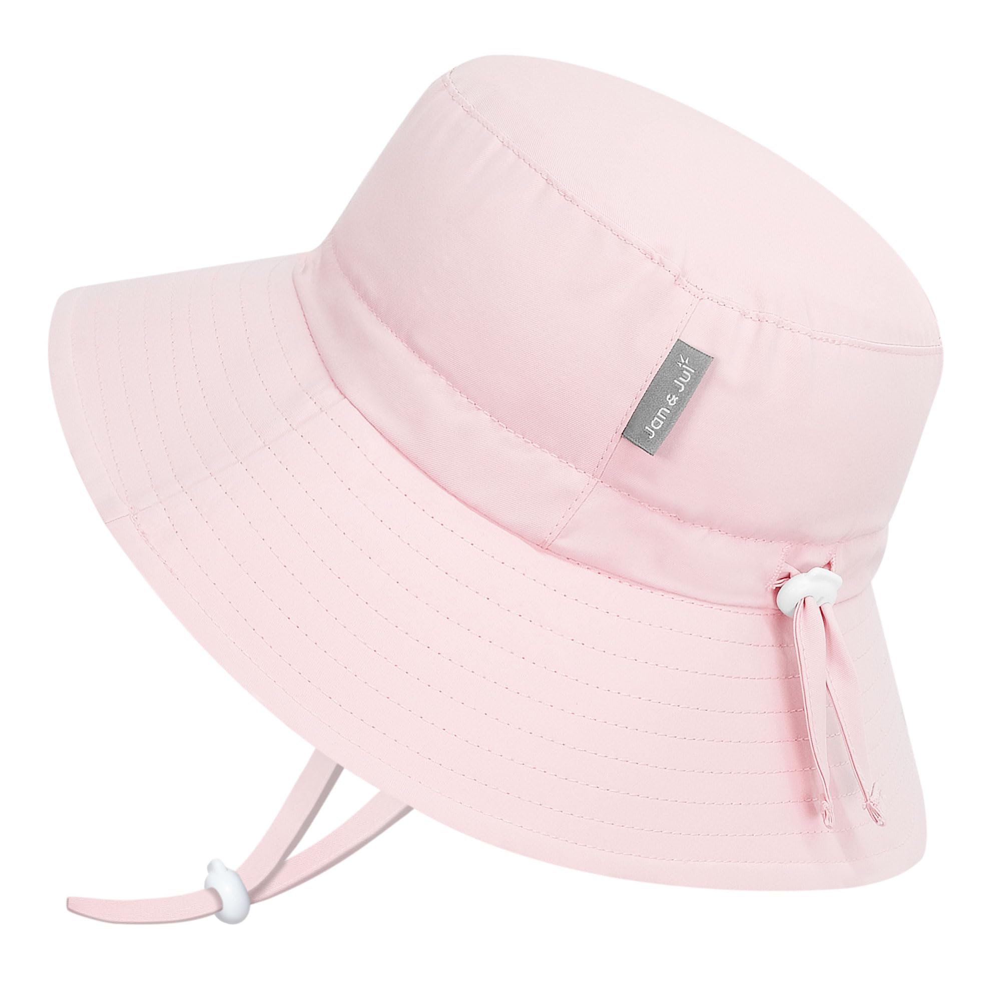 Jan & Jul Girls Soft Pink ' Quick Dry Bucket Hat For Swimming, Size Adjustable Beach Hat For Toddlers (M: 6-24 Months, )