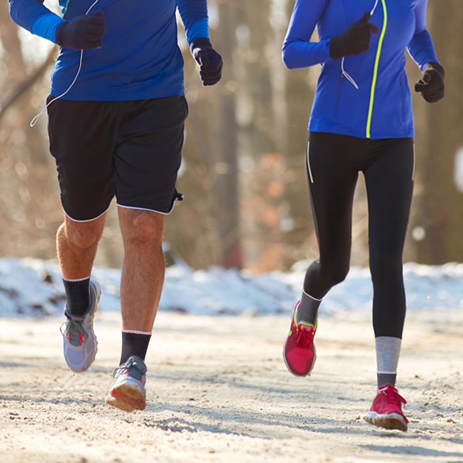 YUEDGE Women's Cushioned Crew Socks Moisture Wicking Gym Tennis Running Training Casual Athletic Socks For Women, 5 Pairs - Image 3