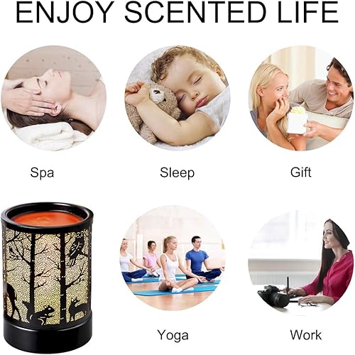 Miniatura 7 de Calentador de cera de fragancia para derretir velas eléctricas, quemador de aceite esencial con 2 bombillas de 25 W, calentador de cera eléctrico