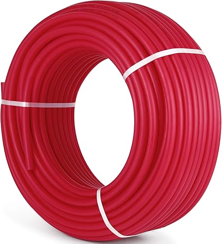 Happybuy Tubo PEX de 34 pulgadas x 300 pies, barrera de oxígeno O2 EVOH Pex-B, sistema de calefacción de calor radiante hidrónico rojo Pex Pipe Pex