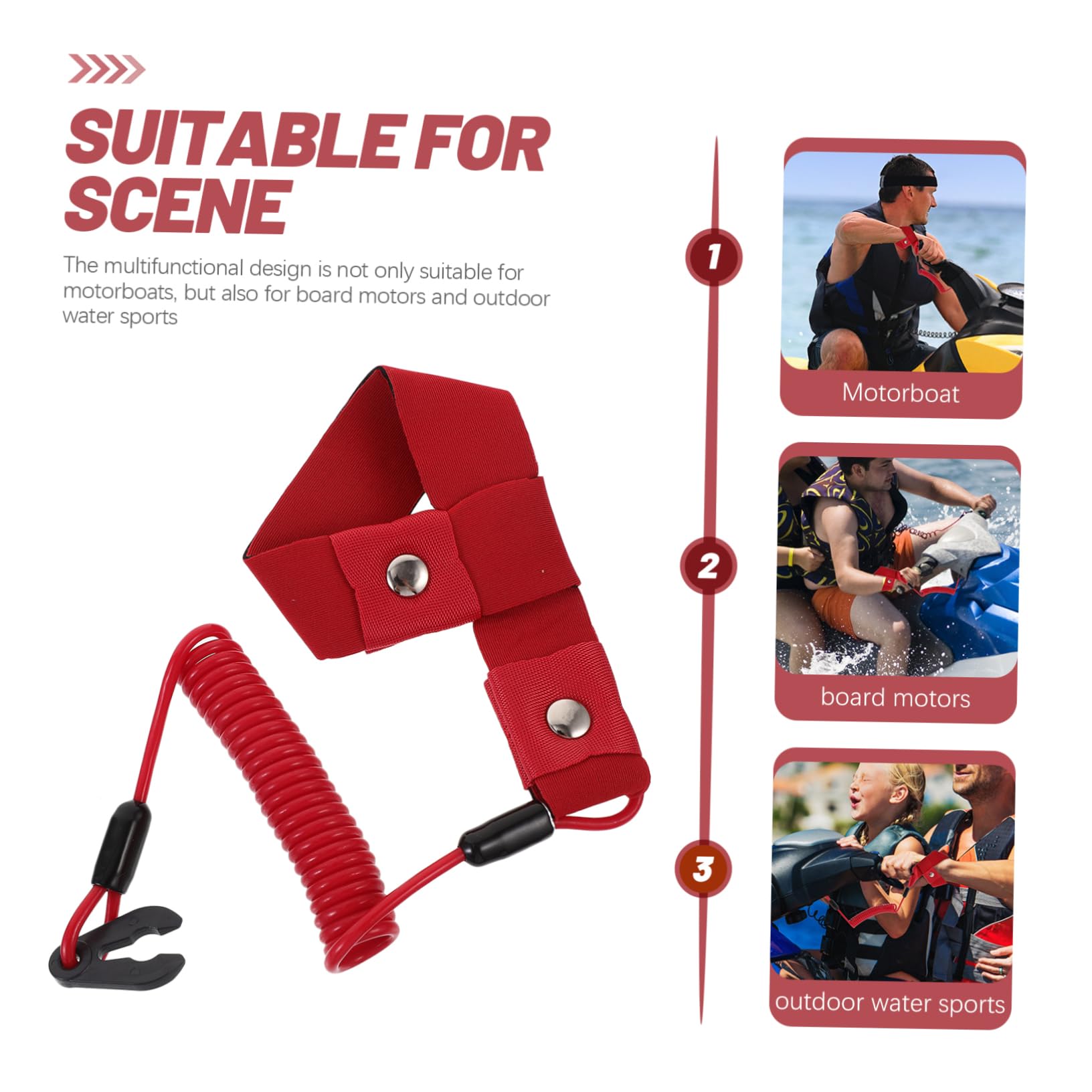 SUPVOX Corda di Cinturino da Polso da Allenamento Cordino del Motore Imbracatura di Collegamento del Polso Cinturino Galleggiante Multifunzionale Cinghia da Nuoto plastica Rosso