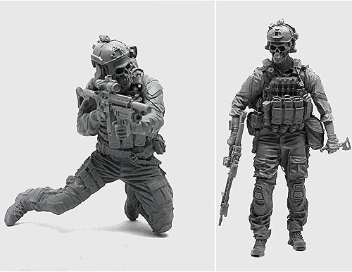 1/35 Kit de modelismo en resina de soldado comando americano (2 personas) piezas de modelismo en resina sin montar ni pintar (uQ9Y-9)
