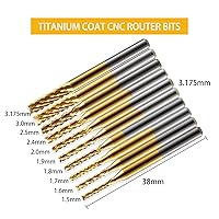 Vista 3 de Juego de molinos de extremo de capa de titanio, vástago de 1/8 "0.059-0.125 in Micro End Mill Grabado Bits CNC Router Bits para herramientas