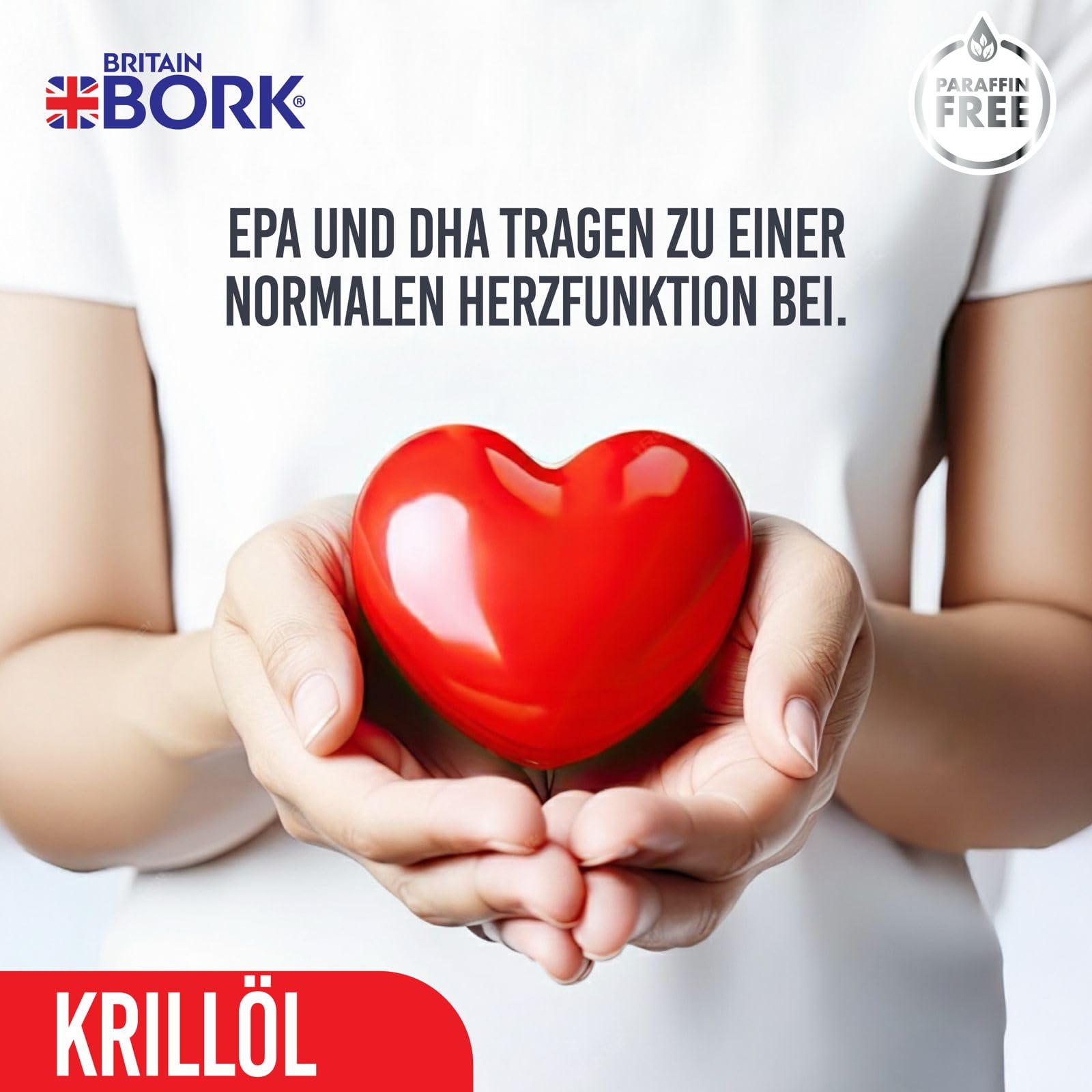 Britain Bork The Missing Pure Krill Oil mit Fischöl 2500mg, Astaxanthin und Q10, Hochdosiertes Omega 3 EPA DHA, Paraffinfrei, 30 Flüssigkapseln