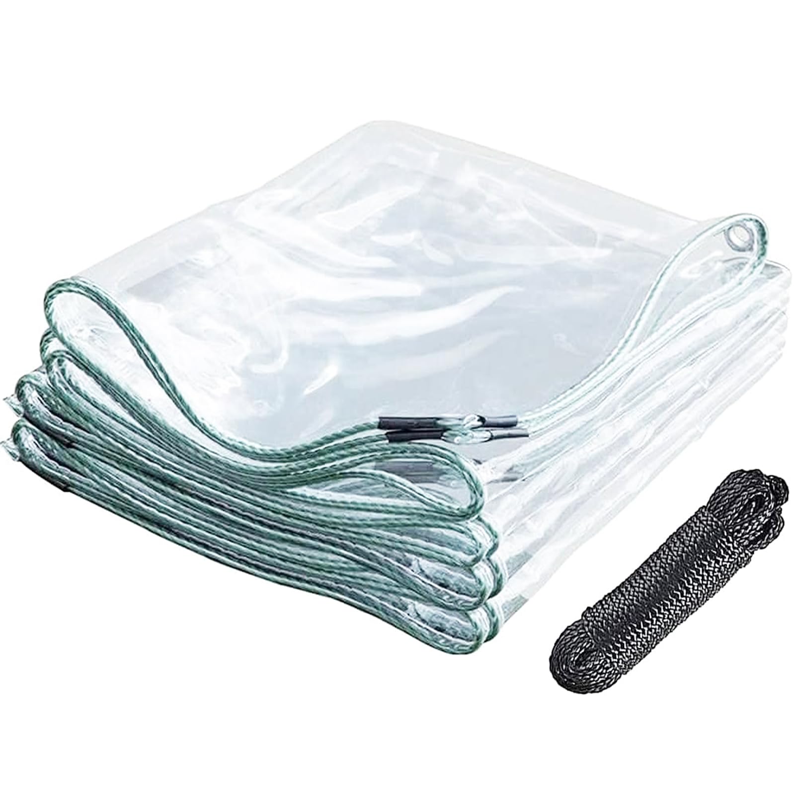 Clear Tarpaulin Waterproof Heavy Duty 420g/m², Transparent PVC Tarp 1.5x2m