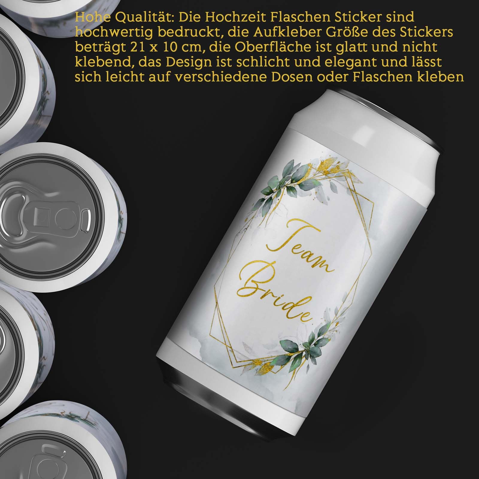 Produktbild von Vinyl-Aufkleber Für Sektgläser Zur Hochzeit - Personalisierbar Für Braut, Bräutigam & Brautjungfer - Henne Do Motive