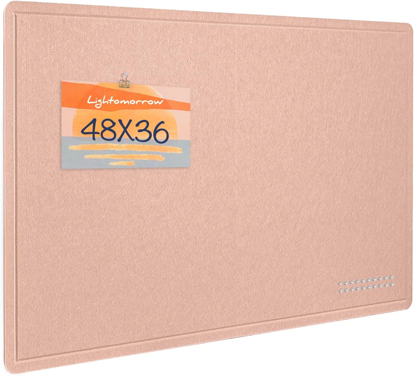 Large Bulletin Board - 48 x 36 Inches, Decorative Felt Pin Board for Wall - 4' x 3' Foldable Photo Display Board with Self-Adhesive Tape,Includes 20 Push Pins - Mauvey Pink Mauvey Pink 48×36 inches
