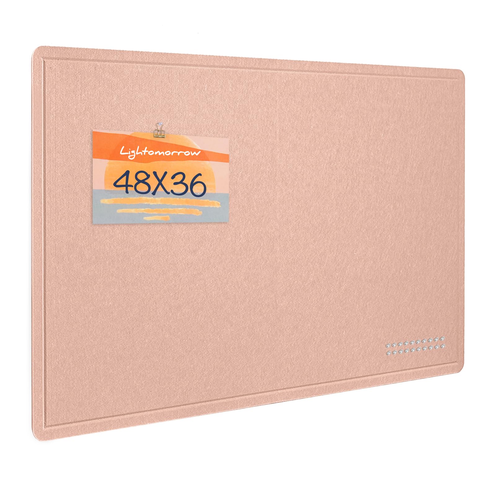 Large Bulletin Board - 48 x 36 Inches, Decorative Felt Pin Board for Wall - 4' x 3' Foldable Photo Display Board with Self-Adhesive Tape,Includes 20 Push Pins - Mauvey Pink โ image 1