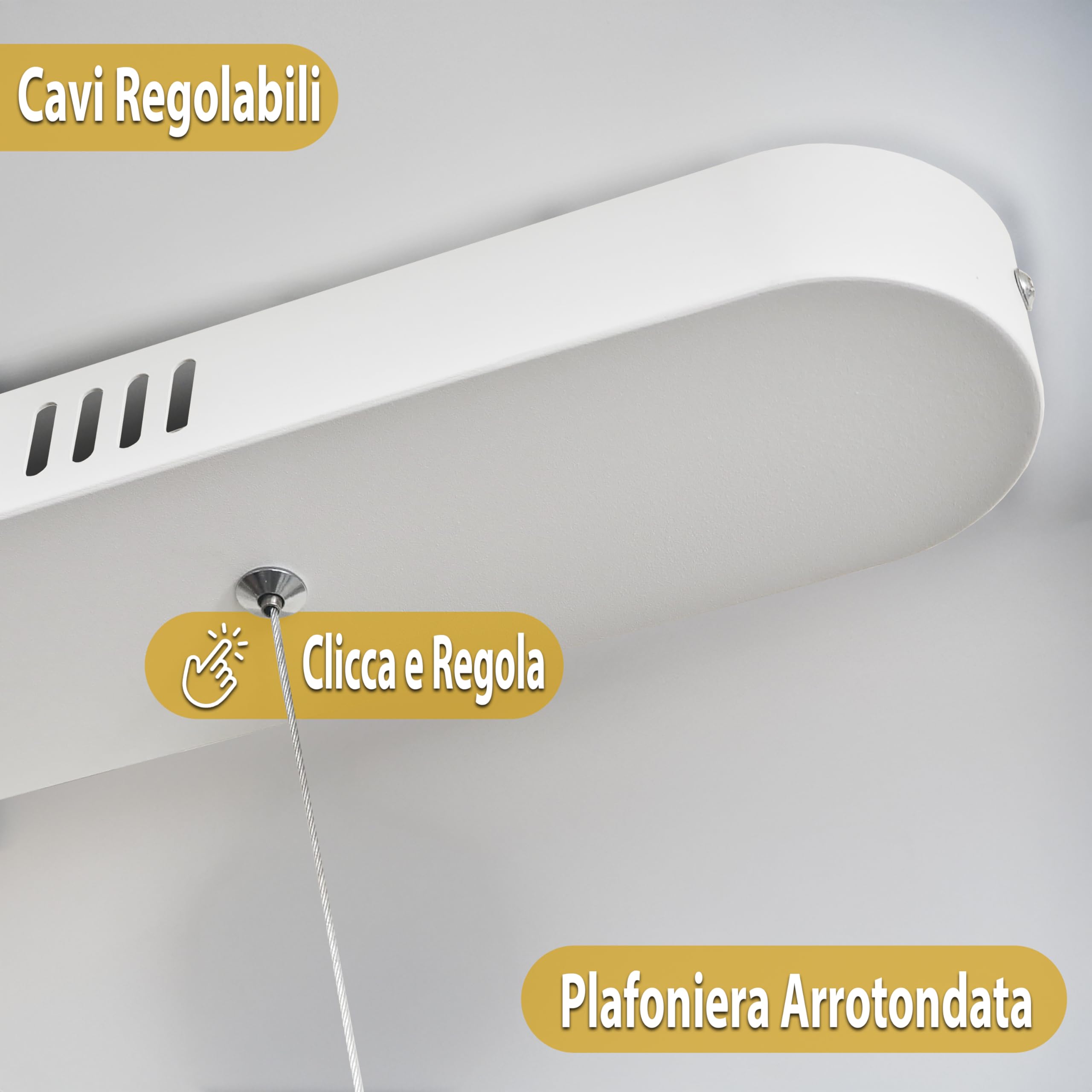 MAKA Lampadario a Sospensione LED Soggiorno, Lampada Cambio Temperatura Luce Calda-Naturale-Fredda, Design a Intreccio, 48 Watt 5280 Lumen, 220 Volt, Lampadario Camera da Letto (Switch Bianco)