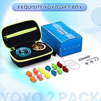 Vista 9 de MAGICYOYO Paquete de Regalo de 2 Yoyos - Yoyo Sensible K2 de Cristal y Yoyo Metálico No Sensible N11, Yoyo de Doble Propósito para Niños y Adultos