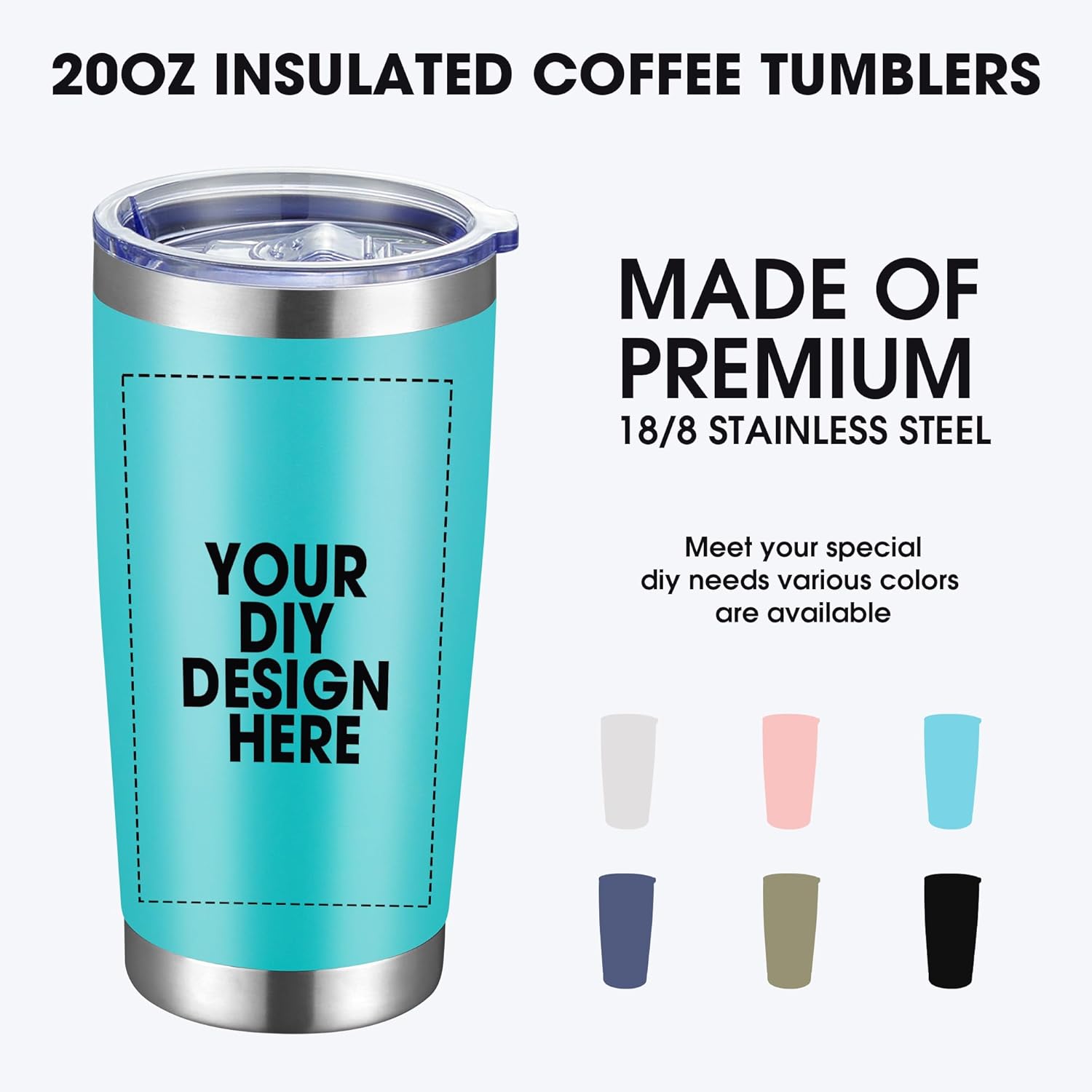 Personalized Coffee Tumbler Print in USA 20oz Stainless Steel Double Wall Insulated Coffee Cup With Text Photo Logo - Image 4