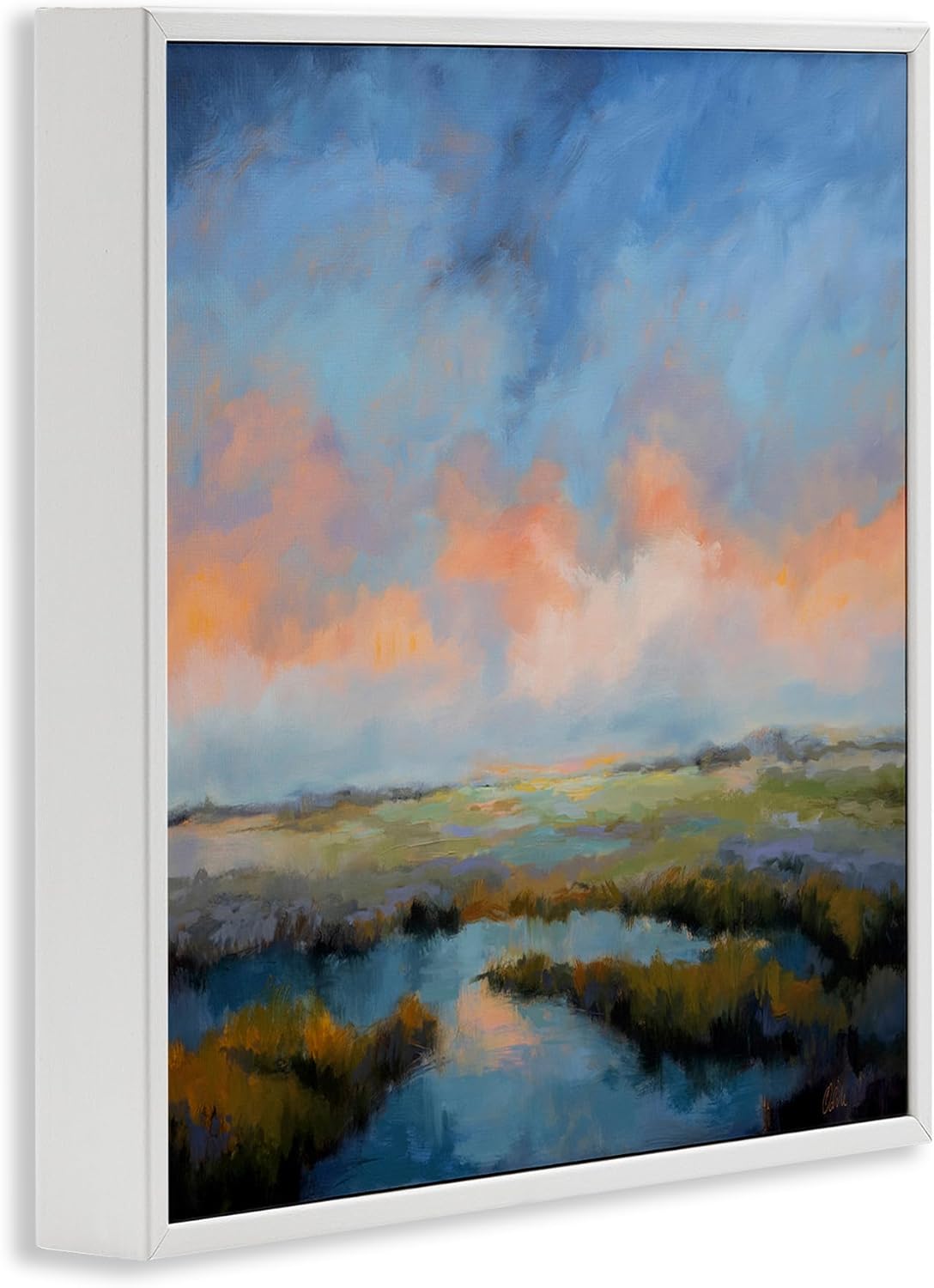 Stupell Industries Pastel Cloud Reflection White Framed Giclee Wall Art Design by Odile, 24 x 24