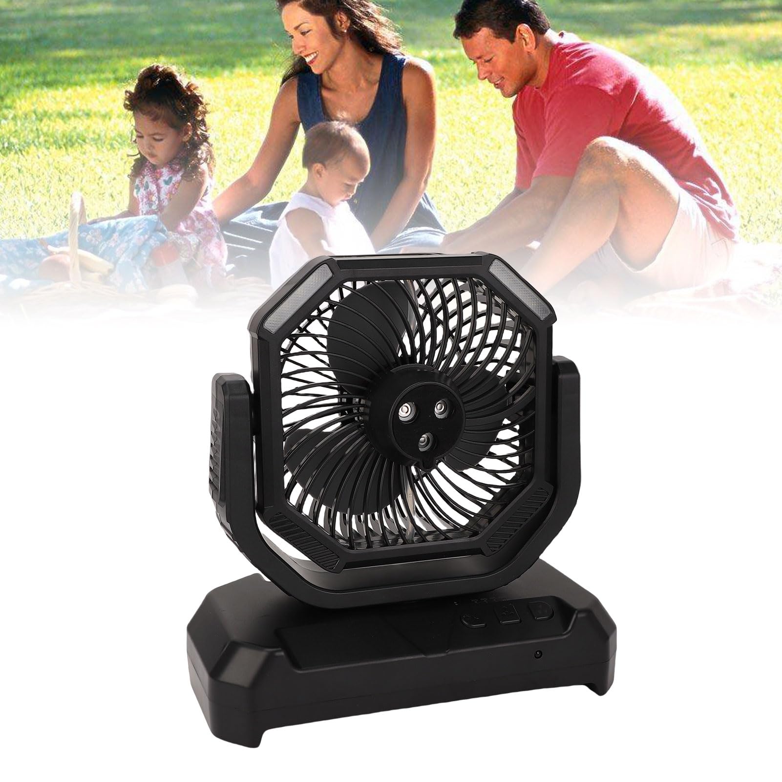 Buachois Ventilateur Brumisateur Portable 6L LED Télécommande USB Rechargeable 4 Vitesses Rotation Automatique Noir