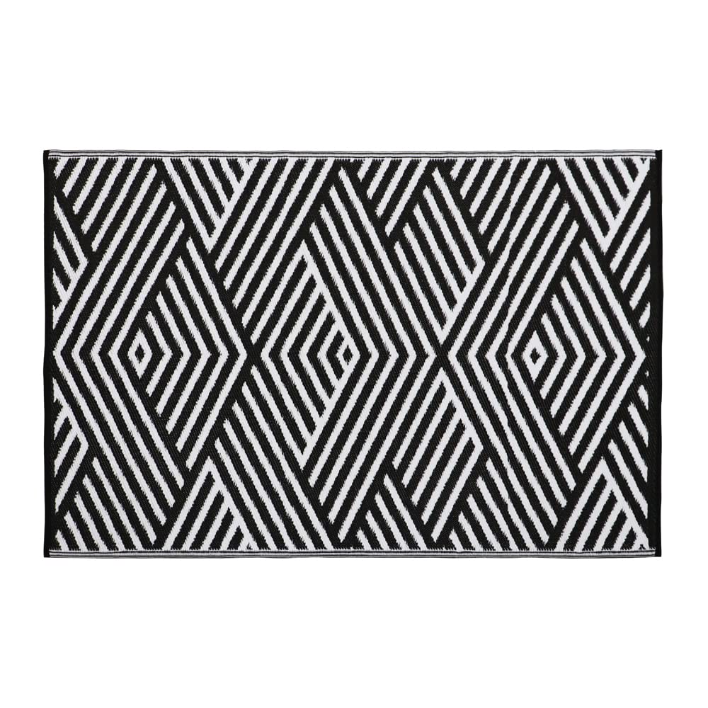 JVL Lightweight Reversible Plastic Woven Outdoor Rug, 120x180cm, Geo