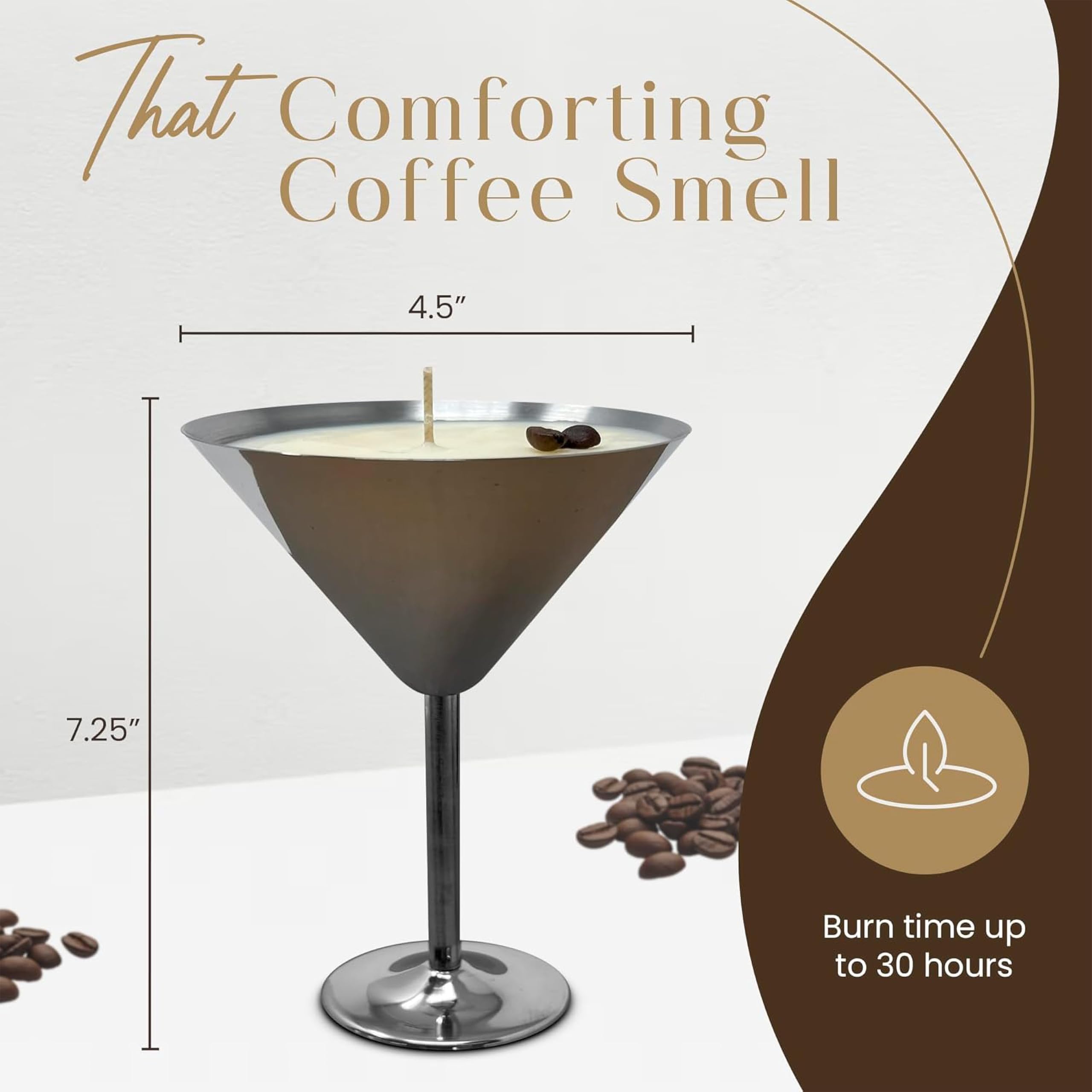 Dough Bowl Candle Co. - Candela al caffè, 18,4 x 11,4 cm, candela profumata al caffè espresso Martini, in acciaio inox, 100% cera di soia, per uomini e donne, 283,5 g, candele al caffè con 20 ore di