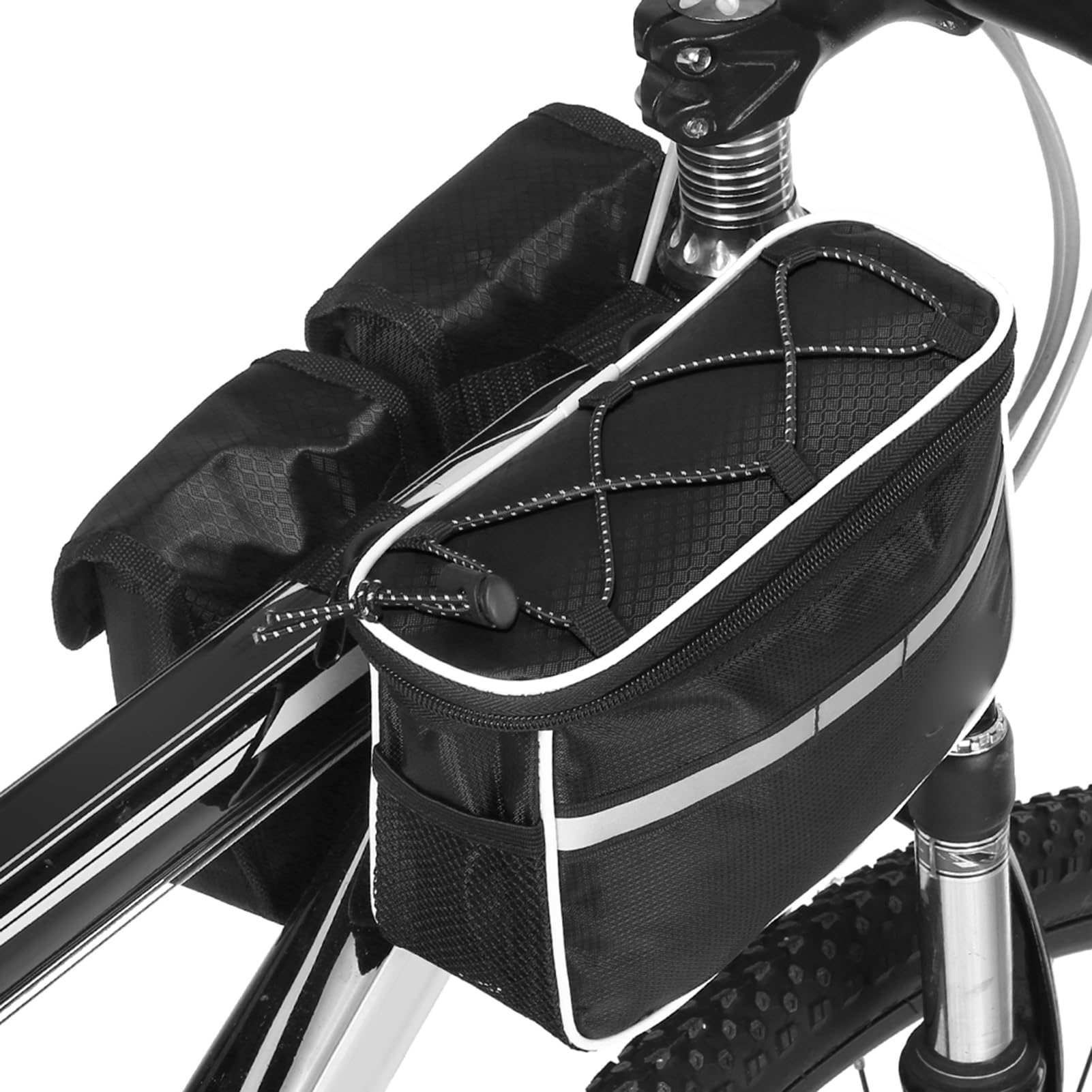 HUIOP Sacoche de vélo avec housse de pluie imperméable pour cadre avant de vélo de montagne
