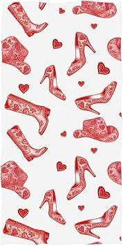 Shoes Love Pattern Beach Towel, Microfiber Absorbent Quick Dry Swimming Yoga Beach Towels for Women, Men, Kids