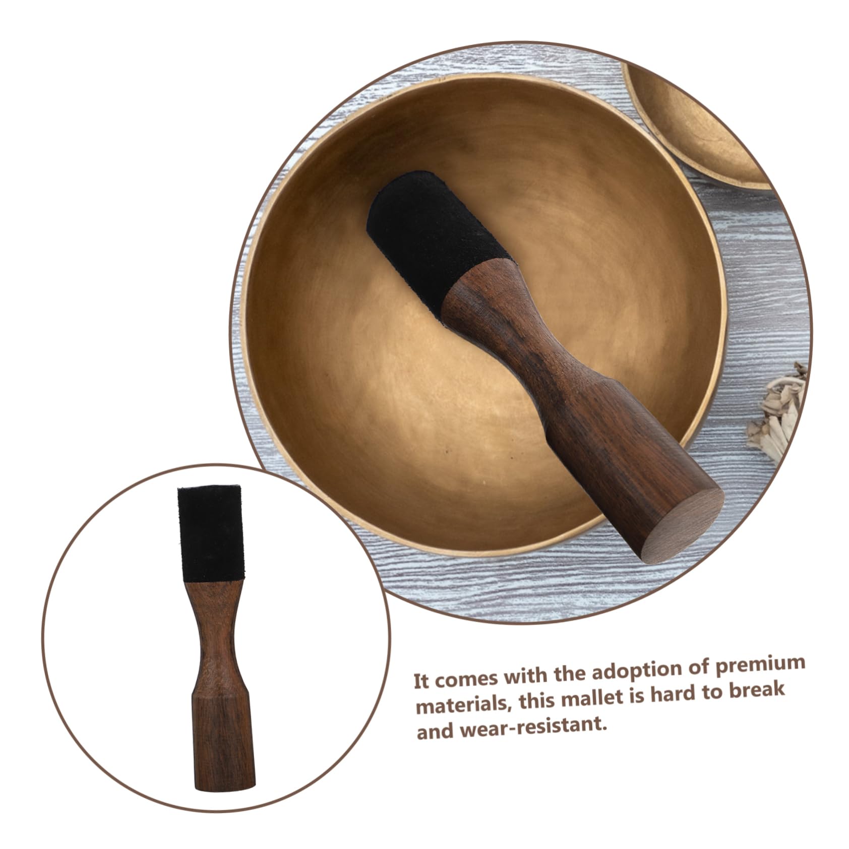 Yardwe Singing Bowl Stick Wooden Mallet for Meditation Yoga Practice Lightweight Compact Design Easy to Clean Spiritual present for Relaxation and Wellness