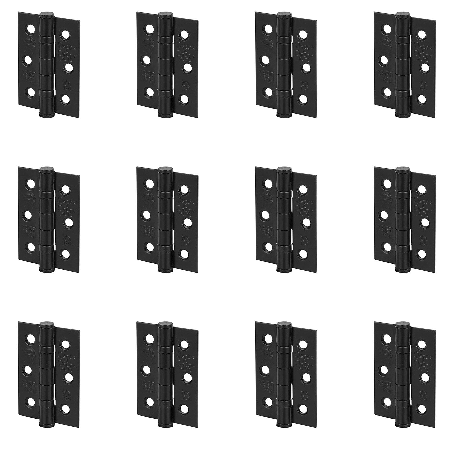 Decoranddecor 6-Pack Internal Door Hinges - 3 Inch (76mm) Matt Black Fire Rated Hinges - Heavy Duty Ball Bearing Steel Hinges for Interior Doors - Smooth Silent Operation — image 1