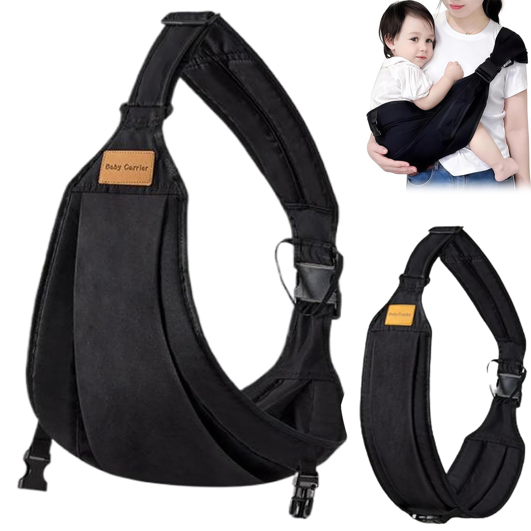 Babytragetuch,Kleinkind Trage Seitlich,Verstellbare Schulter Babytrage,Hüfttrage Kleinkind,Elastisches Baby Tragetuch,Multifunktionale Tragegurt Baby für Babys von 6 bis 36 Monaten
