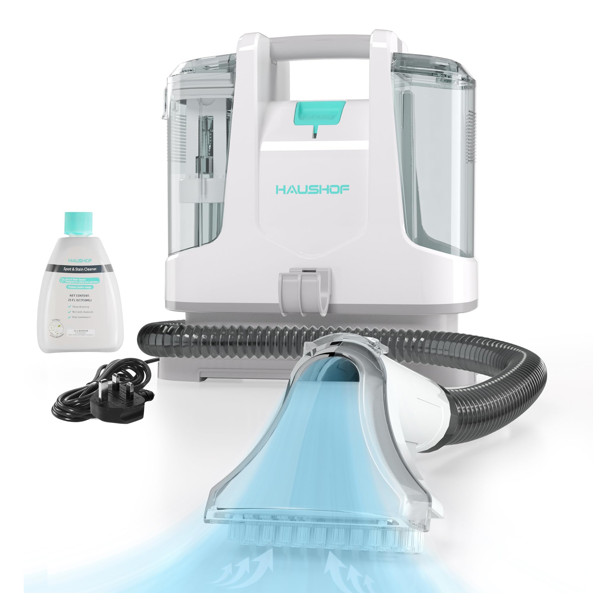 HAUSHOF StainZapper Spot Carpet Cleaner Machine | 400w Portable Carpet and Upholstery Cleaner | Small Lightweight Handheld Carpet Cleaner | Perfect for Carpets, Rugs, Stairs and Cars