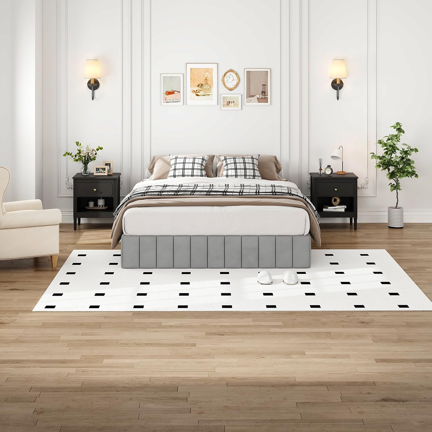 9 Inch Box Spring Queen Size Bed Base, Metal Box Spring with Upholstered Fabric Cover,Mattress Support Base for Queen Bed, Easy Assembly,Noise Free