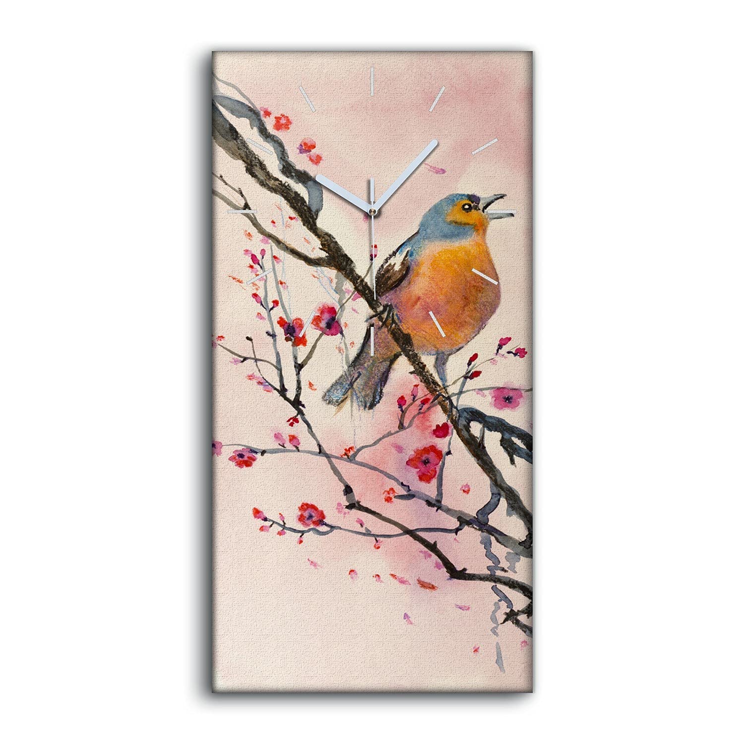 Horloge Silencieuse Ne Pas Tic Tac Grand Tableau Toile Fleurs Salon