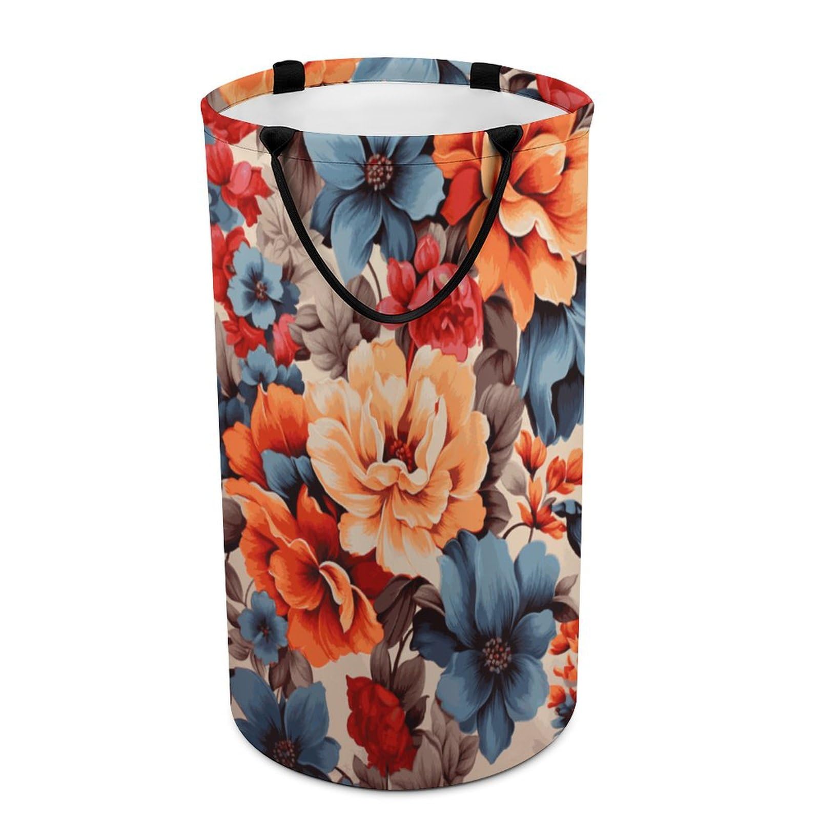 Panier à linge pliable floral de grande taille autonome pour ranger les vêtements d'adultes
