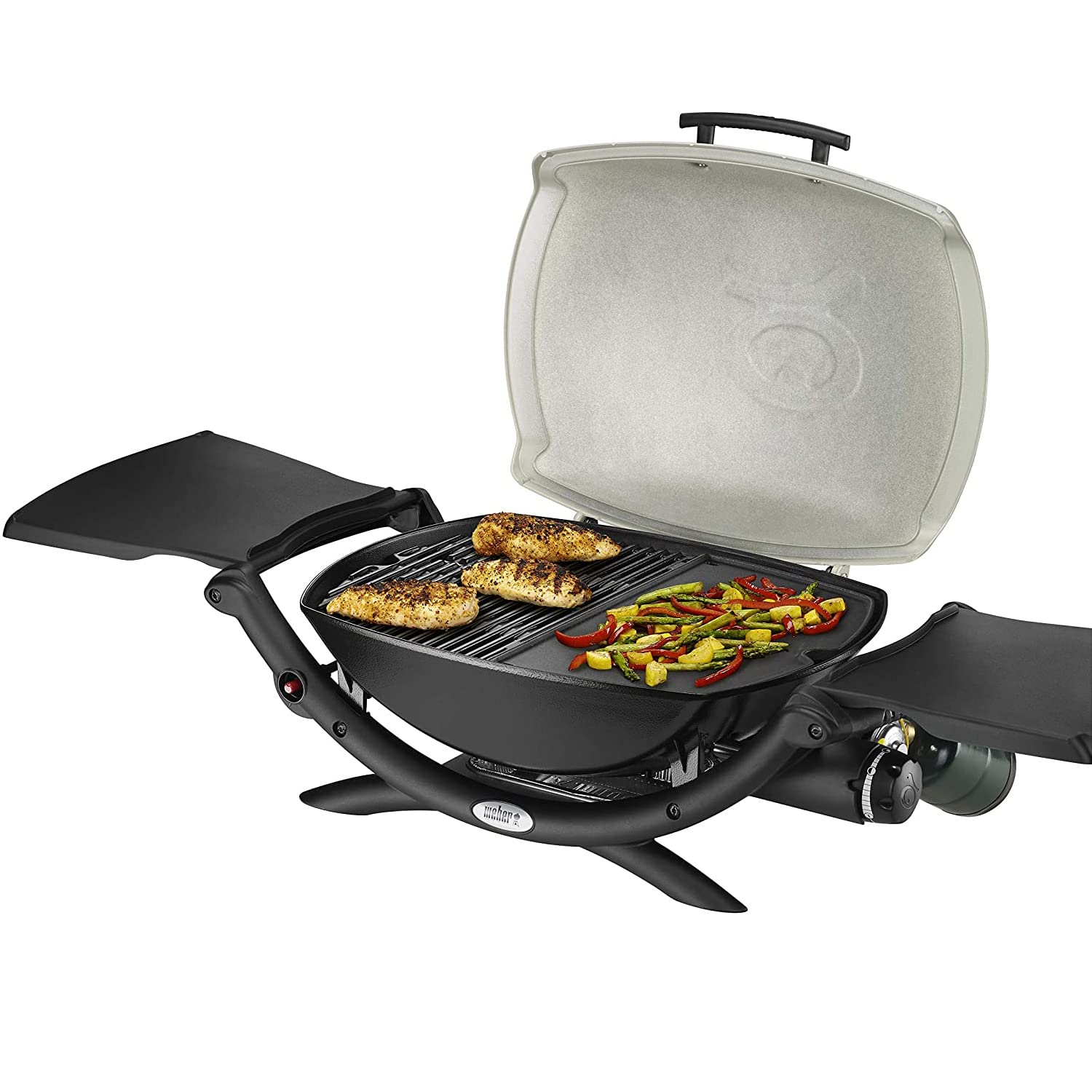 Piastra in ghisa 6558 per barbecue a gas Weber Q100, Q120, Q1000, Q1200, Q140, Q1400 Series, 32 x 22 cm, per barbecue a gas Weber