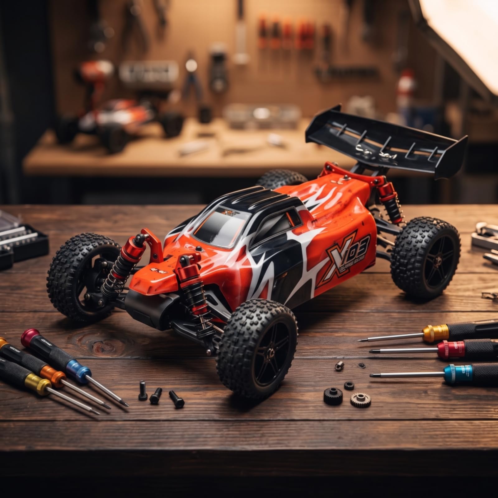 Baoblaze Children Vehicle Coche RC Chasis 4x4 Vehículo Todoterreno Automóvil con Estructura Resistente Diferenciales Amortiguadores