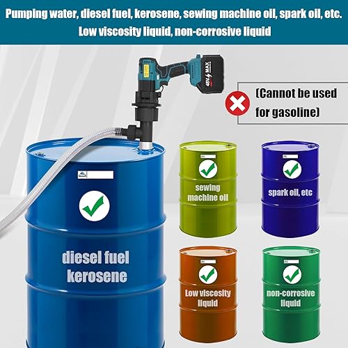 Miniatura 5 de Bomba de transferencia de agua inalámbrica, batería de 48 VF (voltaje de 21 V) bomba de palo, (batería y cargador incluidos) para jardines,