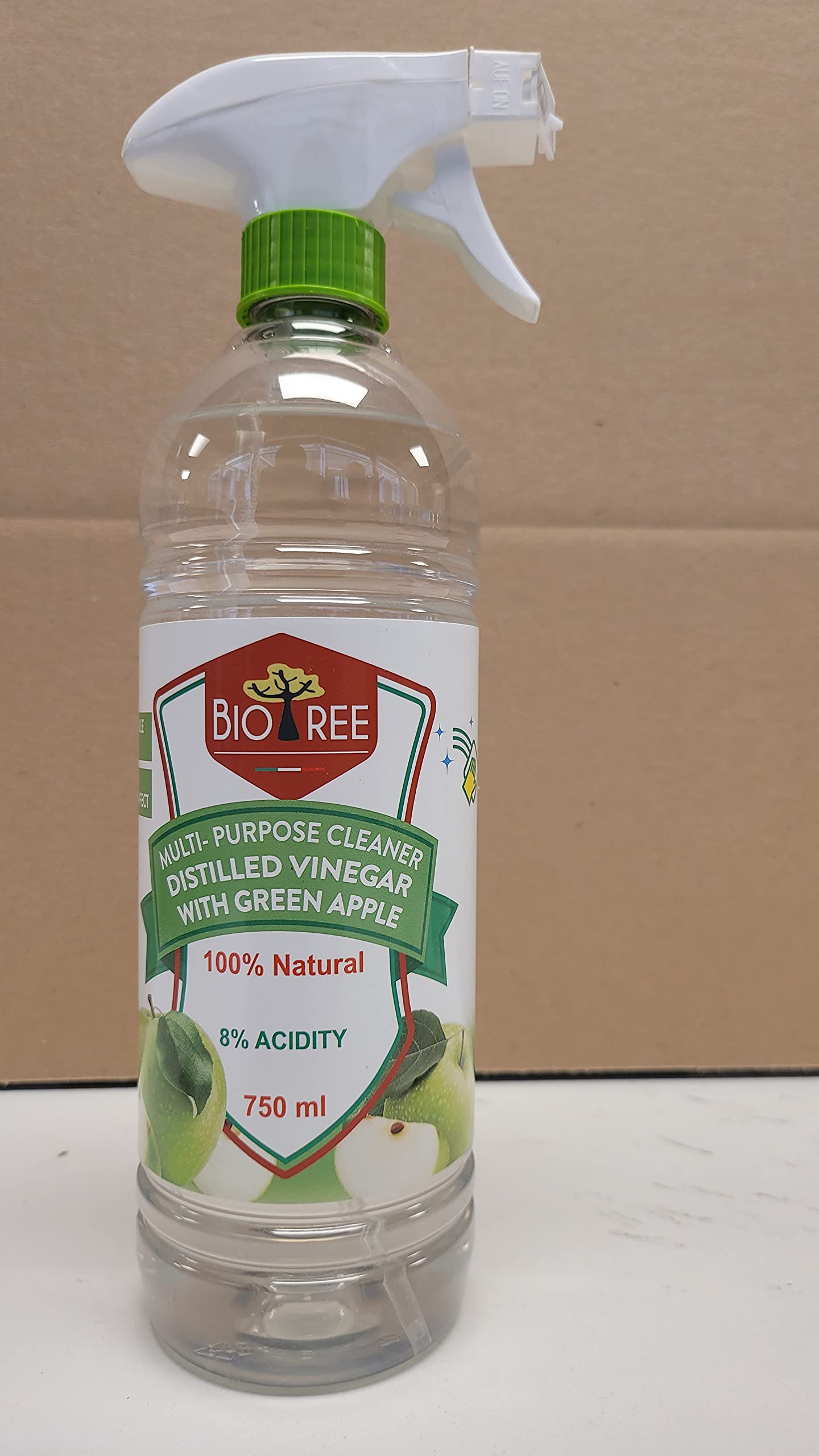 Biotree Extra Strong 8% White Vinegar Limescale Mould Remover, Apple, 750 ml, 3 Count