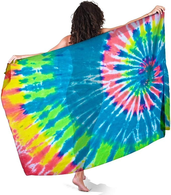 Psychedelic Swirl Tie Dye Women's Swimsuit Cover Up Sarong