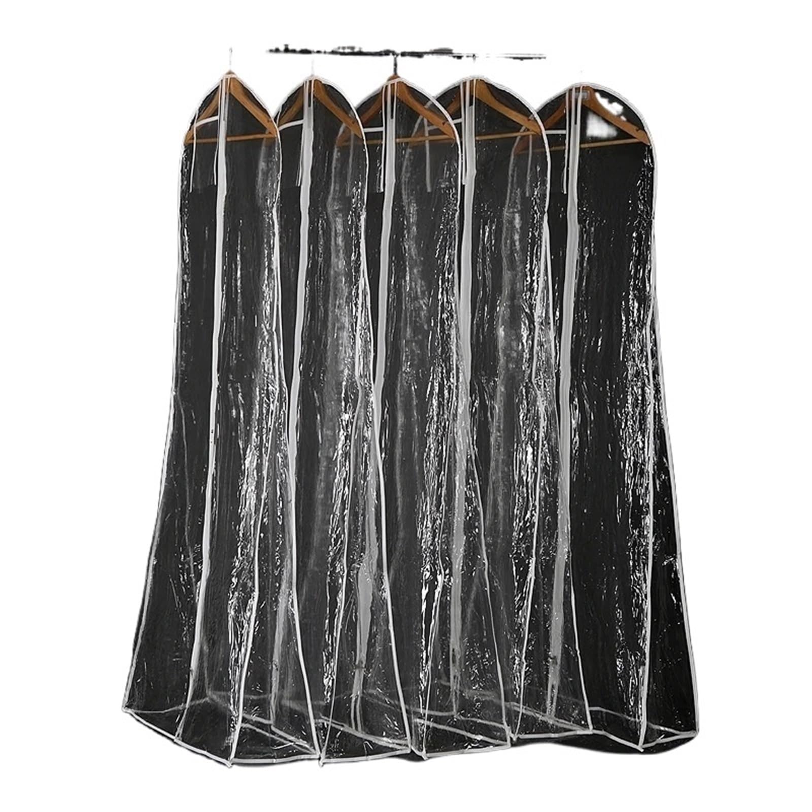Copriabiti Antipolvere Copriabiti in PVC trasparente solido da 160 cm e 180 for abiti sposa, extra large(Transparent 5pcs,1.8M)