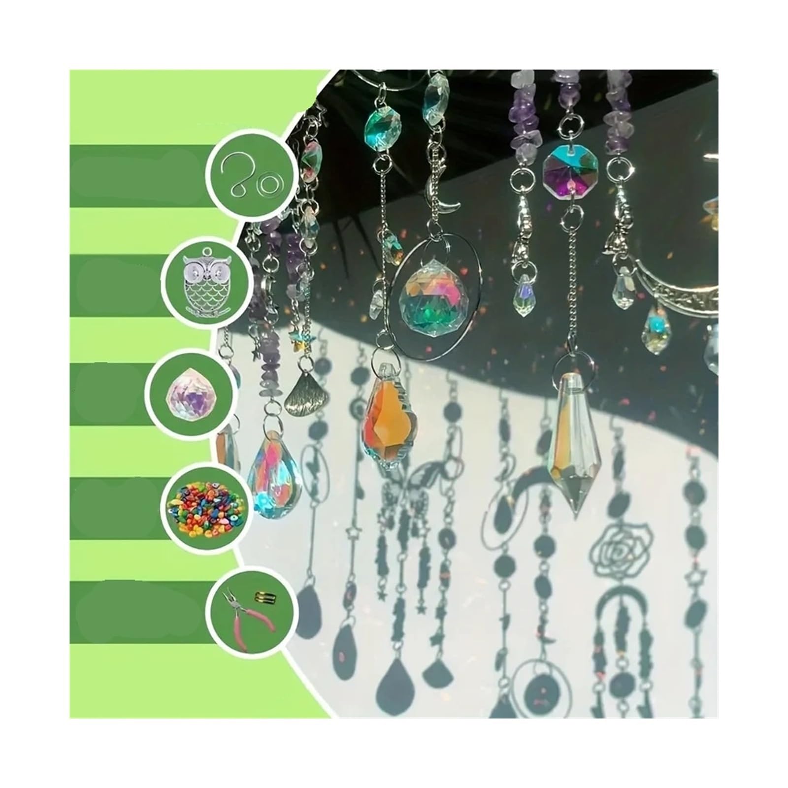 420-teiliger Kristall-Regenbogen-Maker – Sonnenfänger-DIY-Set for Erwachsene for Hochzeiten mit Glasperlen und Werkzeug Für Heimwerker