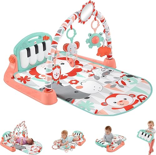 Fisher-Price GDL83 - Alfombra de juego para bebés, piano gimnasio con juguetes musicales y sensoriales para recién nacidos a niños pequeños, GDL83
