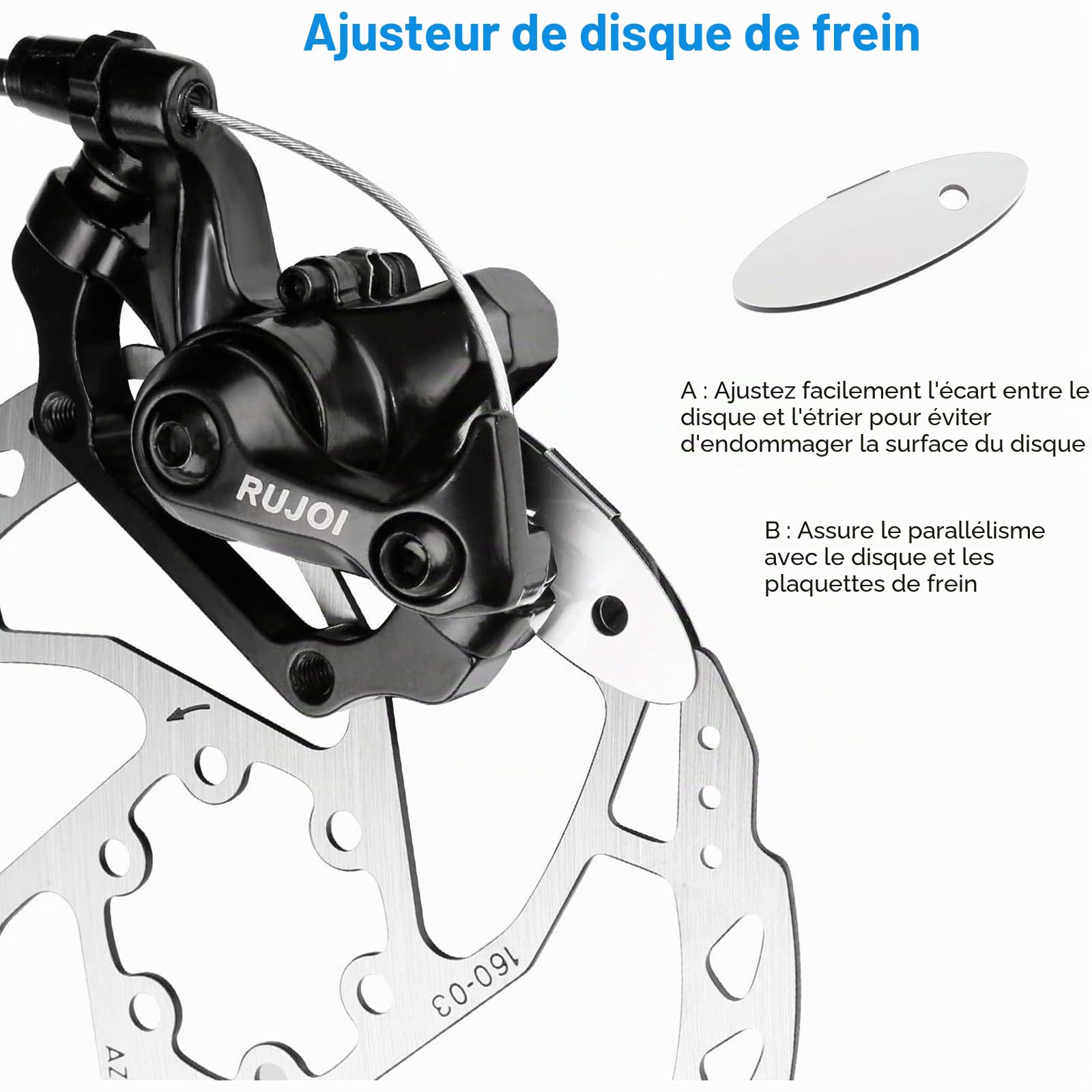Disque de Frein Avant/Arrière pour Vélo – 203mm Rotors de Frein à Disque pour Vélo avec Boulons – Compatible avec VTT, Vélos de Route