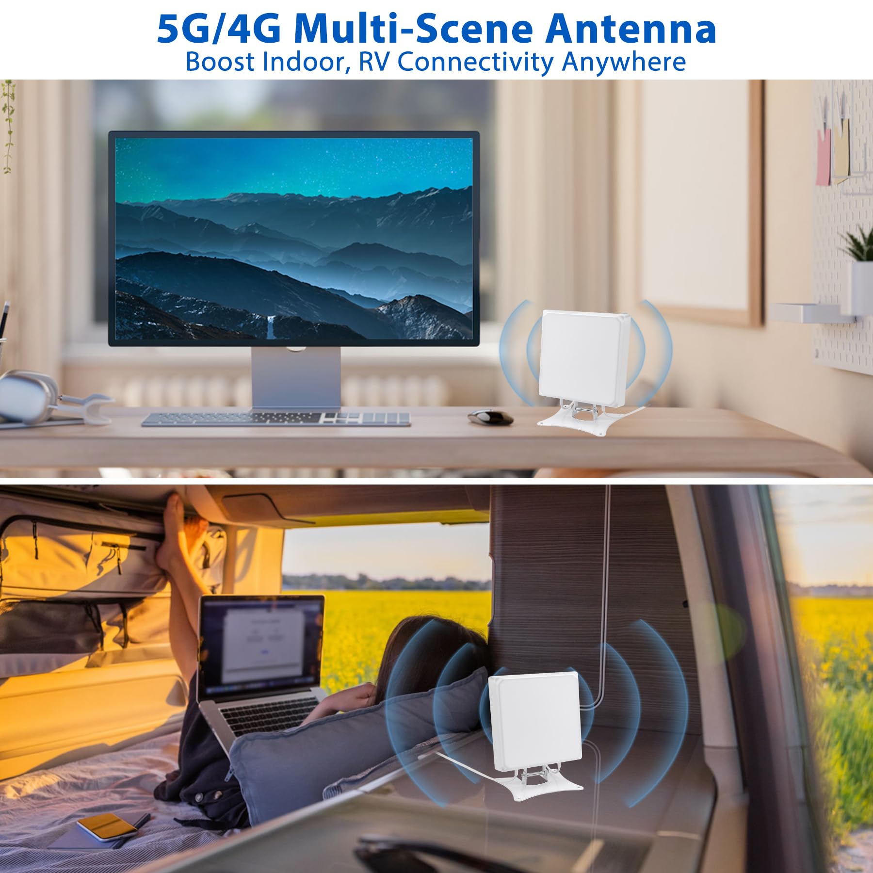 Antenna 5G/LTE/4G per router/hotspot/gateways | 7 dBi ad alto guadagno | antenna direzionale MIMO | cavo SMA da 3 m + adattatore TS9 | interno ed esterno