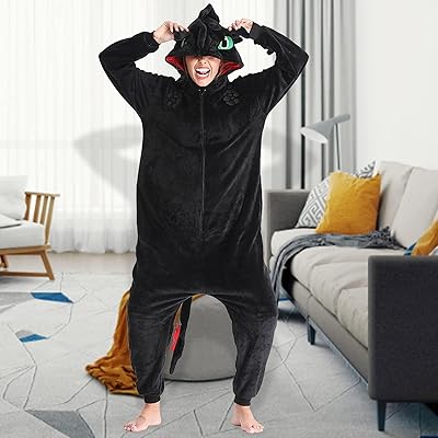 Pajamas Toothless Dragon Onesie Pajamas Adult Flannel Costume
