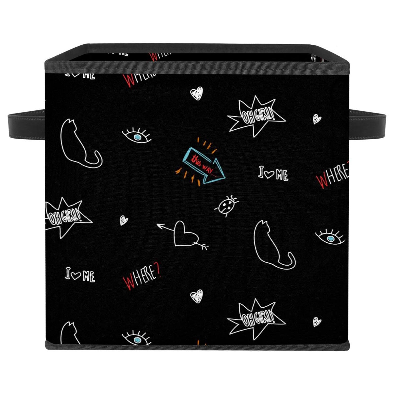 Boîte de rangement pliable en tissu à motif chats pour organiser la maison