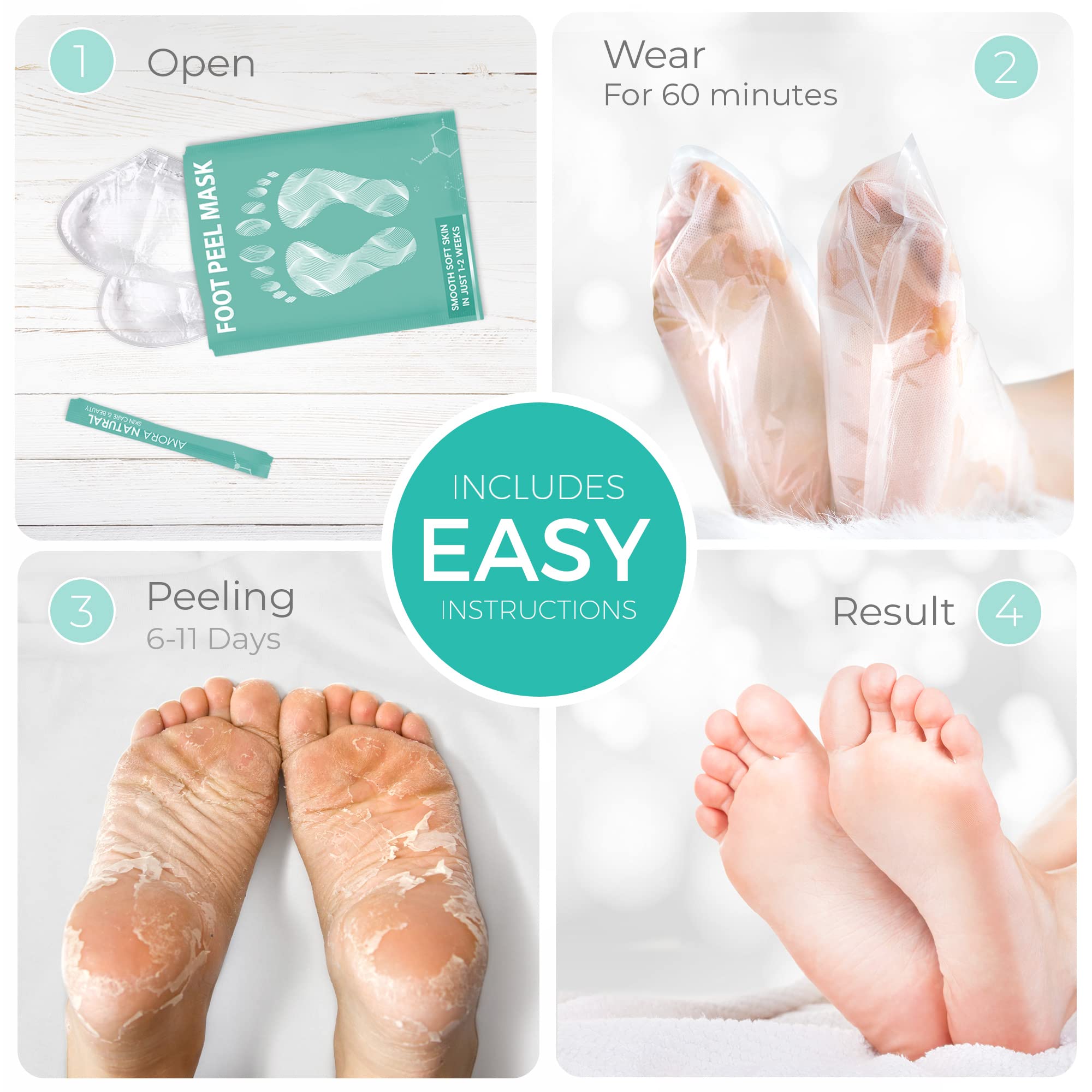 Buy Dermora Foot Peel Mask 2 Pack of Regular Skin Exfoliating Foot