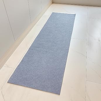 Symeton Washable Kitchen Rug with Adhesive Backing, 40 x 200 cm, Can Be Cut to Size, Non-Slip for Kitchen, Hallway, Entryway,
