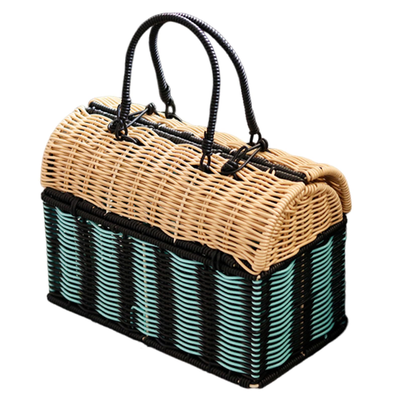 BESPORTBLE Bolso de Mano Tejido Grande de Plástico para Mujer, Playa