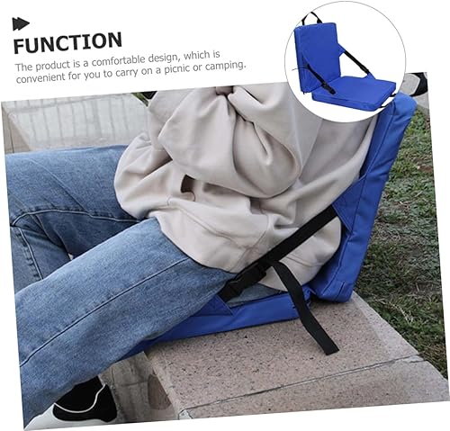 Miniatura 7 de Cojín portátil para silla al aire libre con soporte para la espalda, tela Oxford y algodón perlado, almohadilla de asiento de estadio para camping,